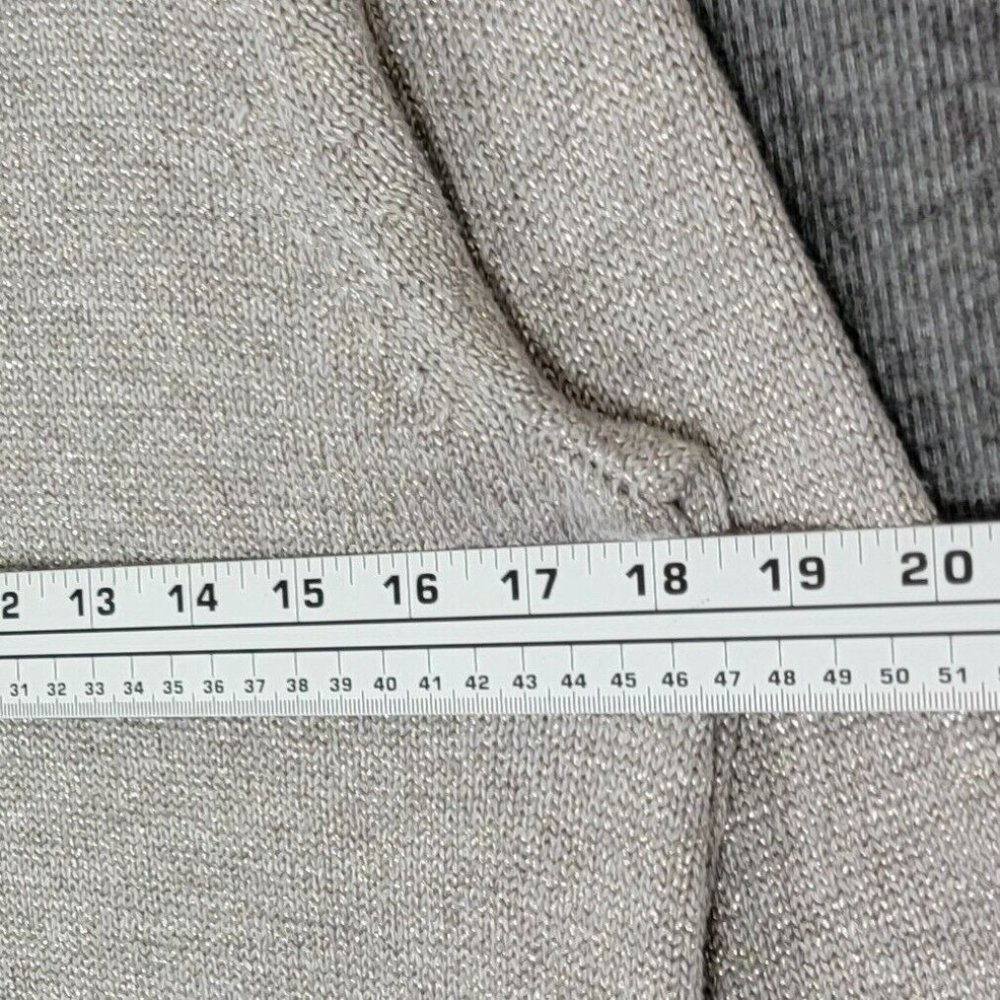 J. JILL Sweater Womens Medium Taupe Metalic Shimmer Long Sleeve Pullover - Picture 6 of 12